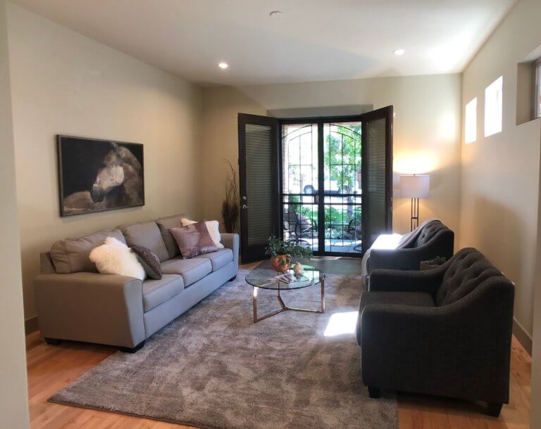 Sloan's Lake - Denver Living room after Home Staging